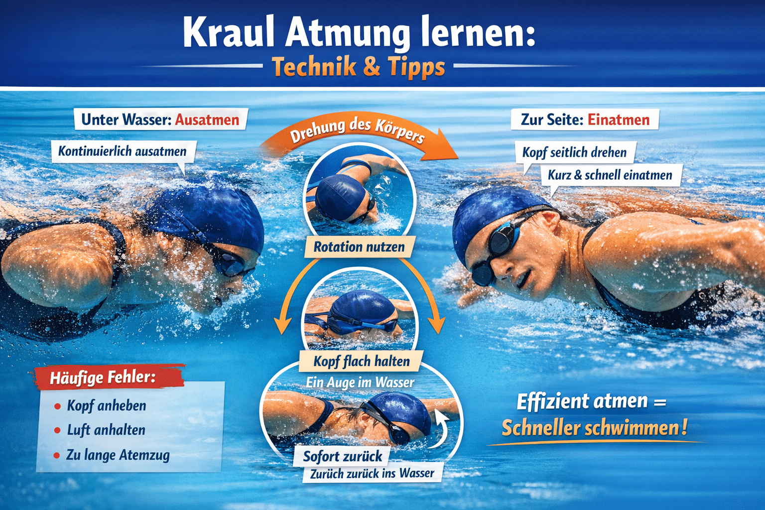 Kraulatmung verbessern – Technik, Rotation und Atemrhythmus beim Kraulschwimmen
