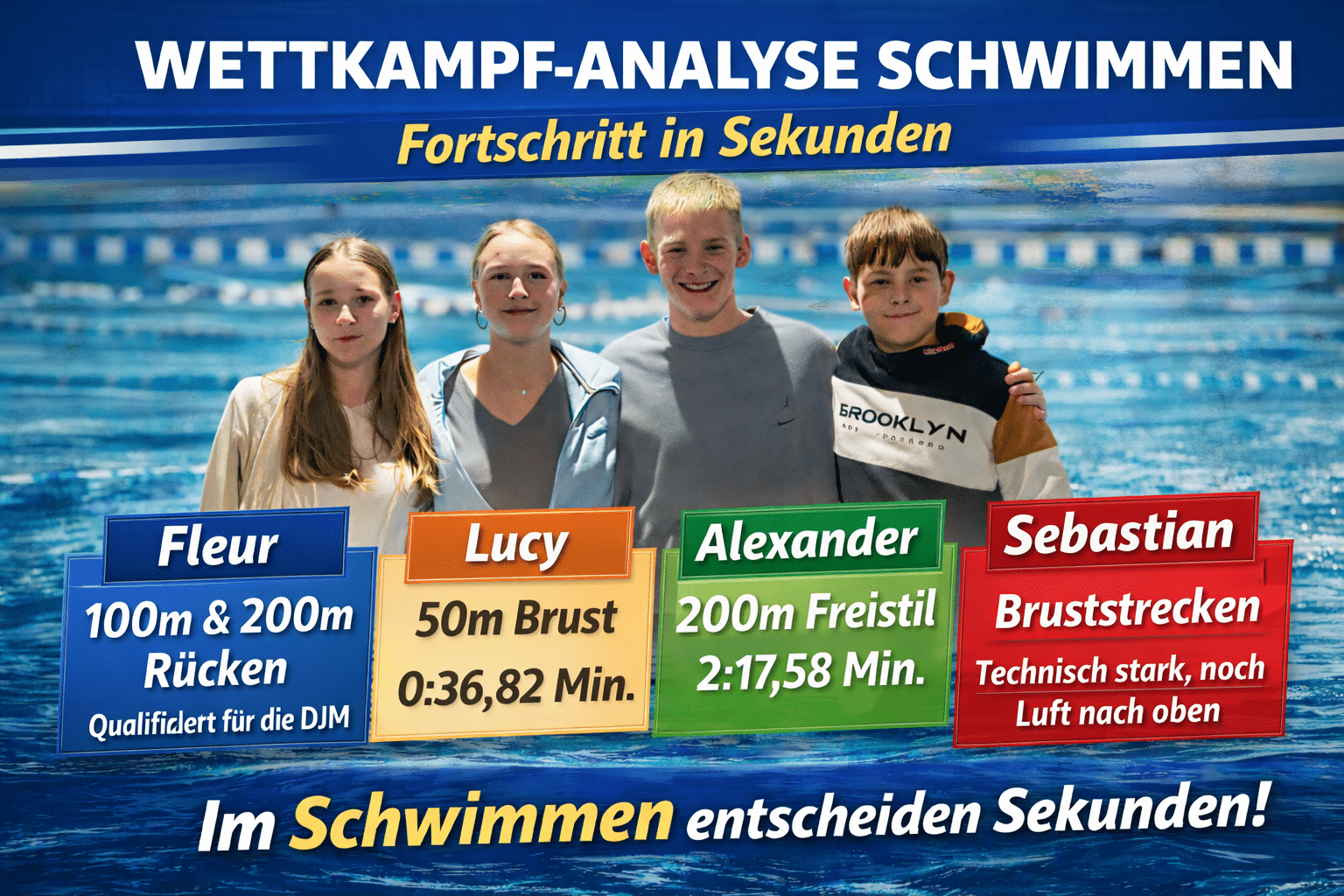 Wettkampf-Analyse Schwimmen: Fortschritt wird in Sekunden gemessen