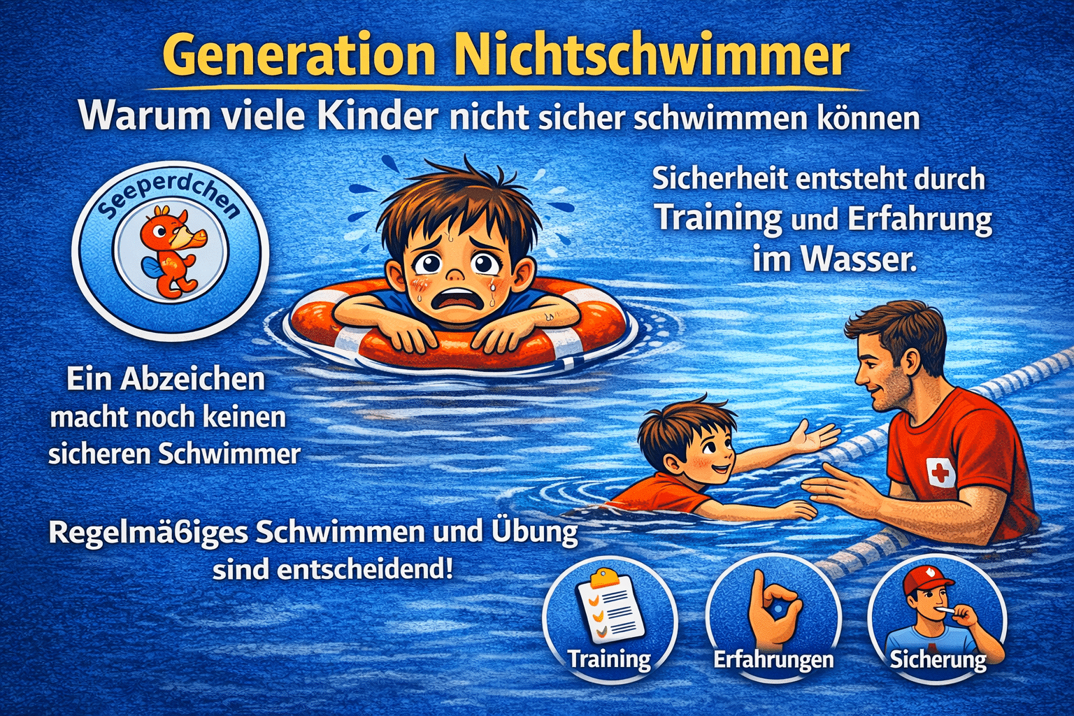 7 wichtige Wahrheiten: Warum Kinder nach dem Seepferdchen noch nicht sicher schwimmen können