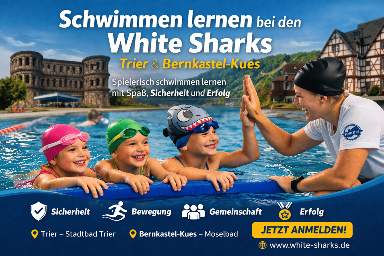 Schwimmen lernen Trier – Kurse, Bäder & Tipps bei White Sharks e.V.