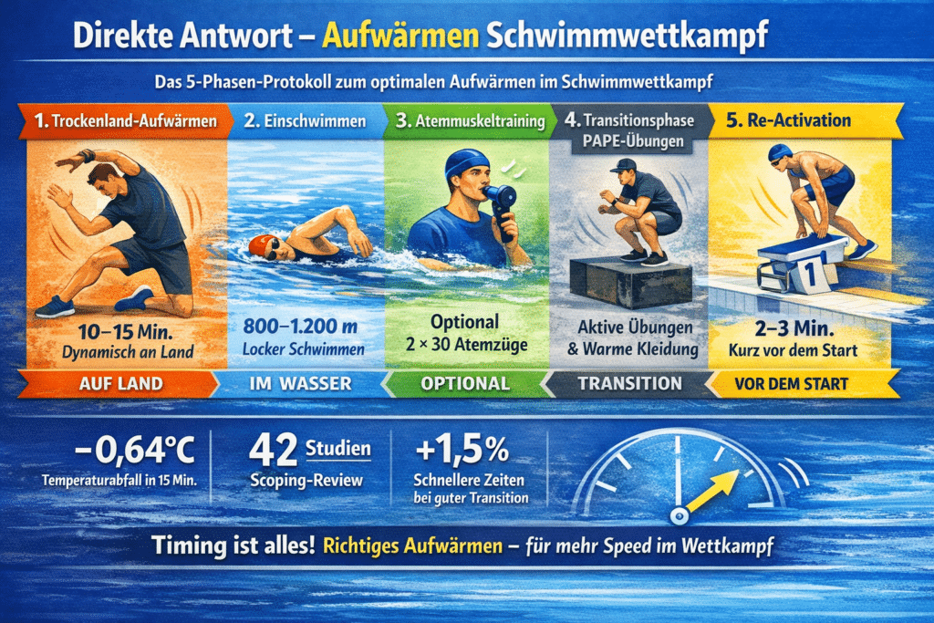 Wiedereinstieg ins Training: Schwimmerin beim Aufwärmen im Wasser