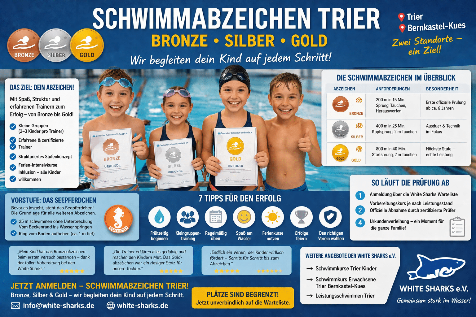 Schwimmabzeichen Trier Bronze Silber Gold – White Sharks e.V.