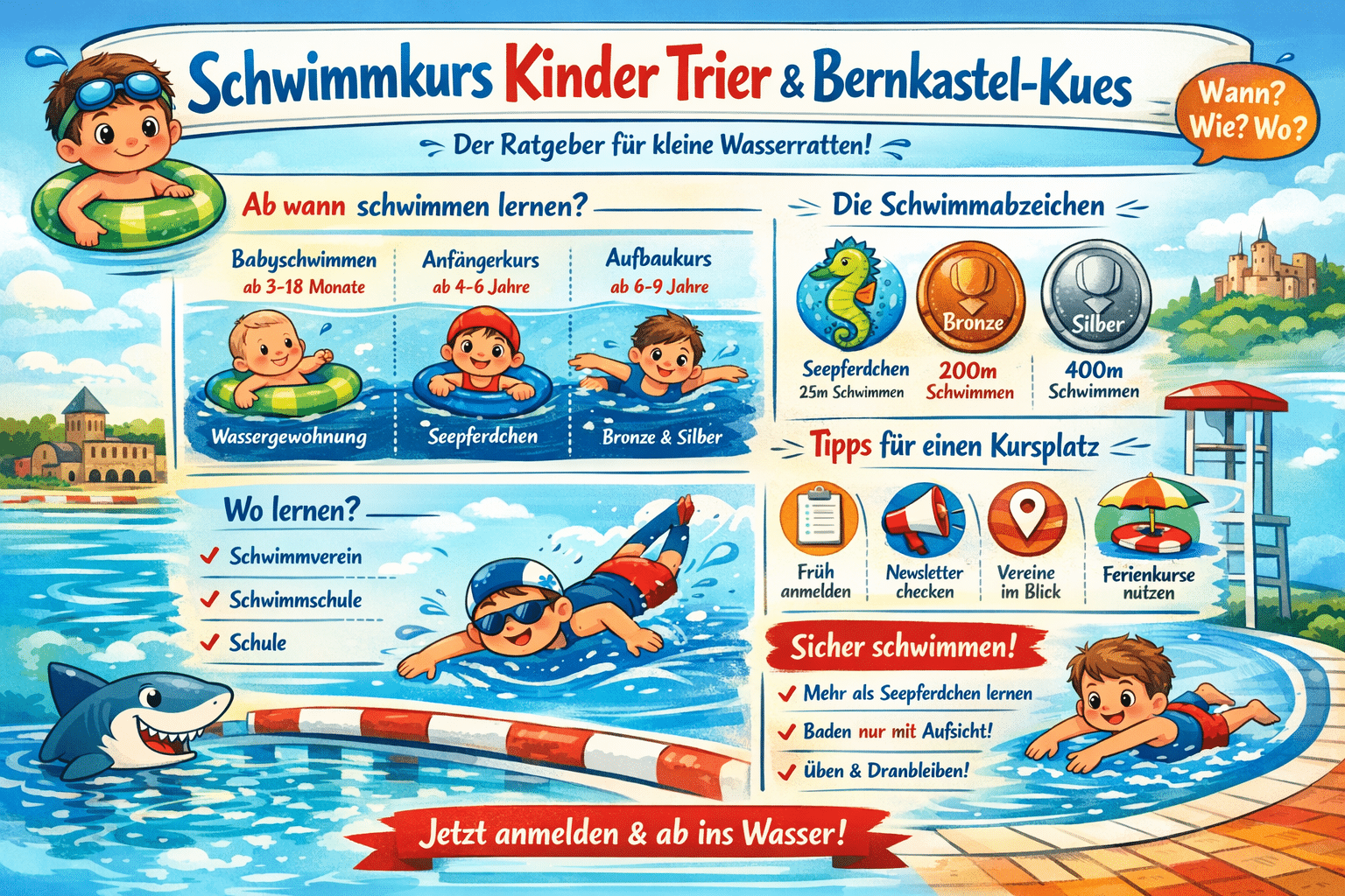 chwimmen lernen Trier und Bernkastel-Kues – White Sharks Schwimmkurs für Kinder