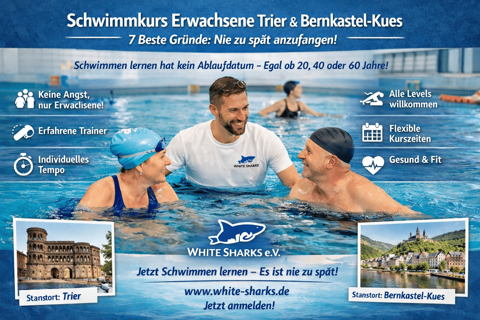 Schwimmkurs Erwachsene Trier Bernkastel-Kues – White Sharks e.V.
