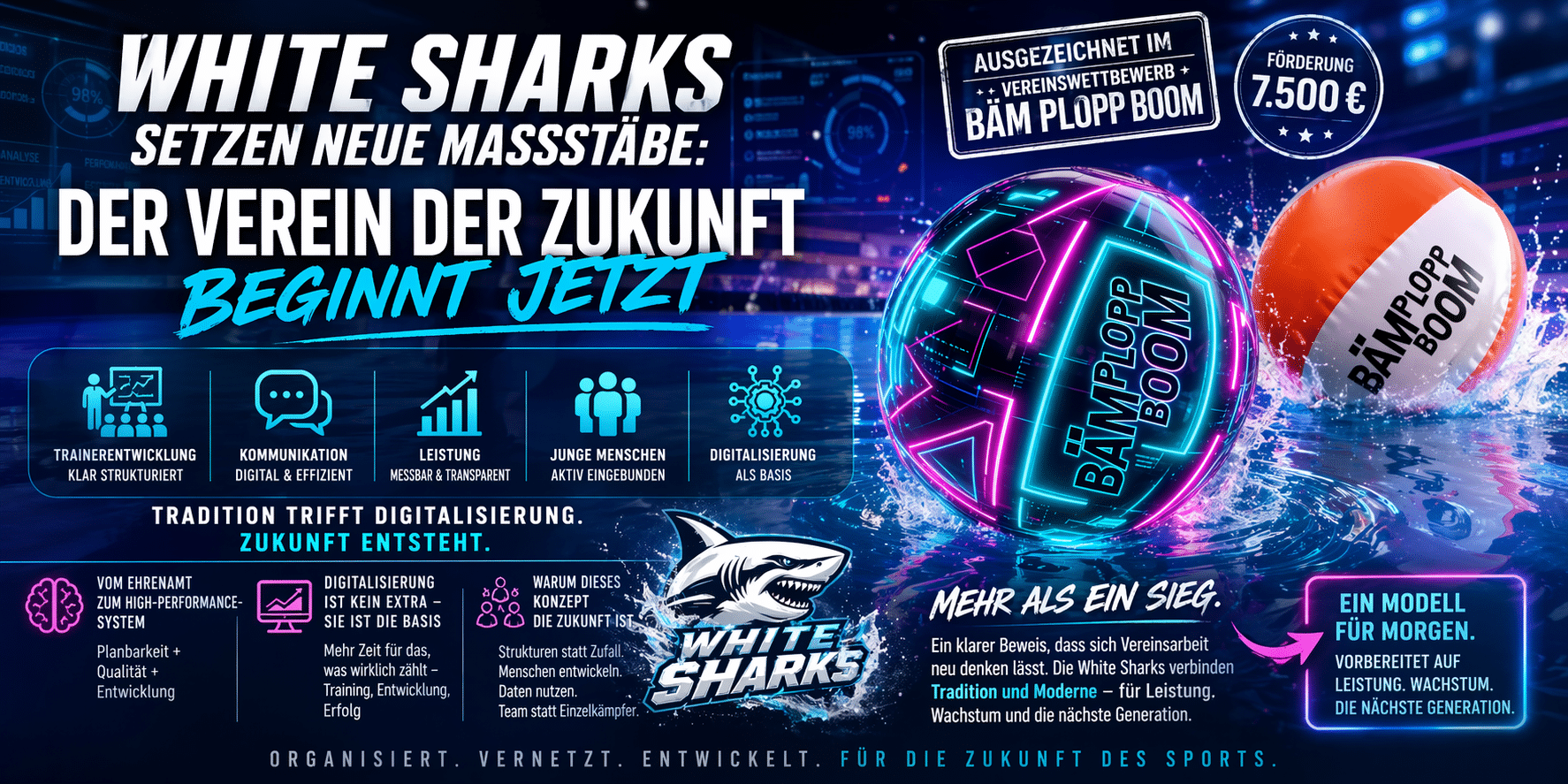 White Sharks BÄM PLOPP BOOM Sieger – sechsfacher Gewinner des LSB Rheinland-Pfalz Vereinswettbewerbs