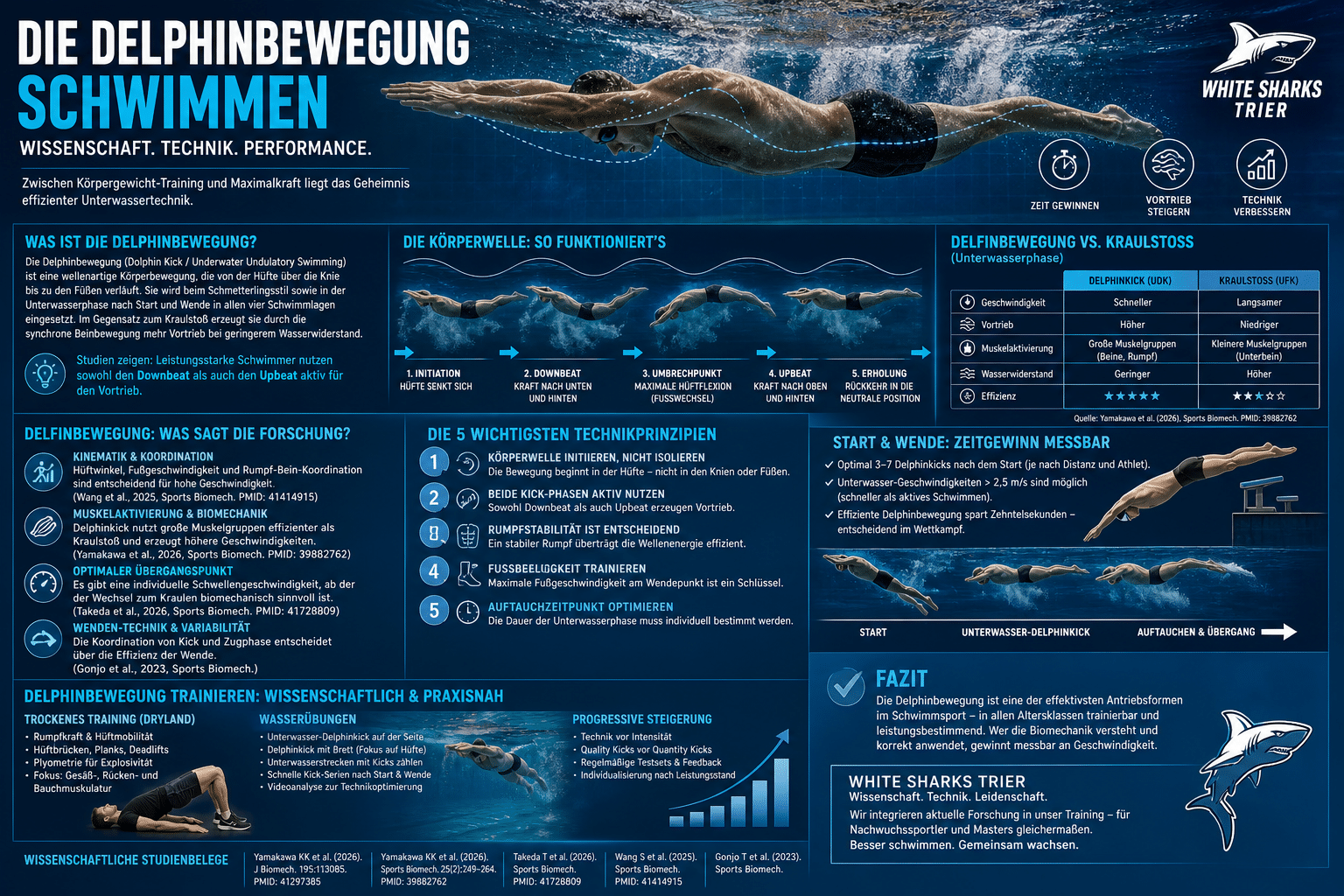 Wende und Unterwasserphase Schwimmen – Delphinschlag und Streamline-Technik