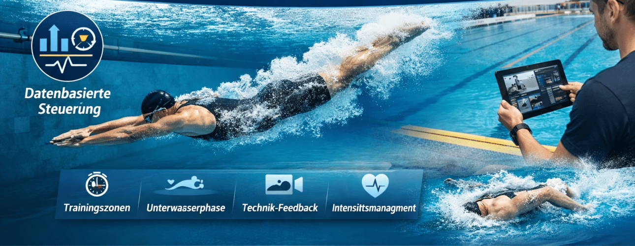 Schwimmtraining Equipment: Pull Buoy, Paddles und Kurzflossen im Einsatz