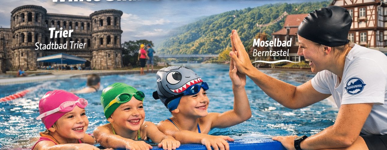 Schwimmen lernen White Sharks Trier und Bernkastel-Kues – Kinder im Schwimmtraining beim Schwimmverein