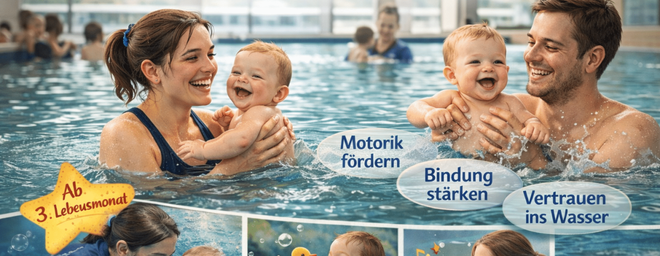 Babyschwimmen Trier – White Sharks e.V. Mutter mit Baby im warmen Wasser