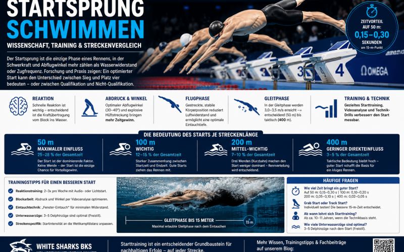 Startsprung Schwimmen Unterwasserphase – Schwimmer beim Startsprung vom Block