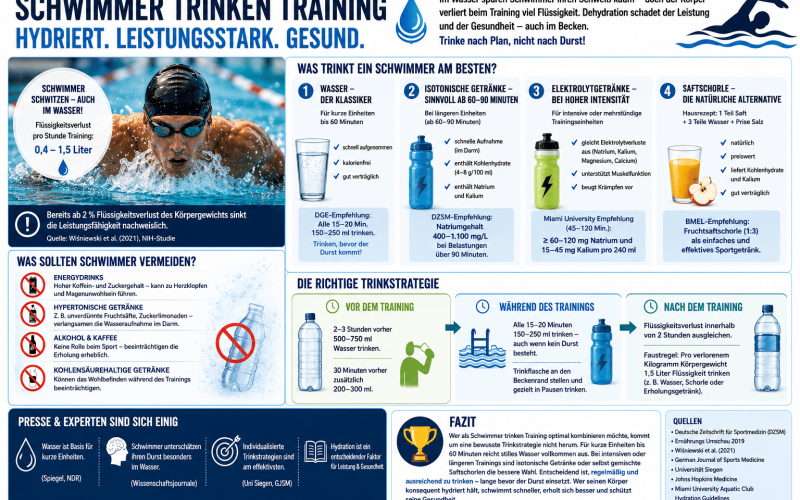 Schwimmer trinken Training – optimale Hydration für Schwimmer